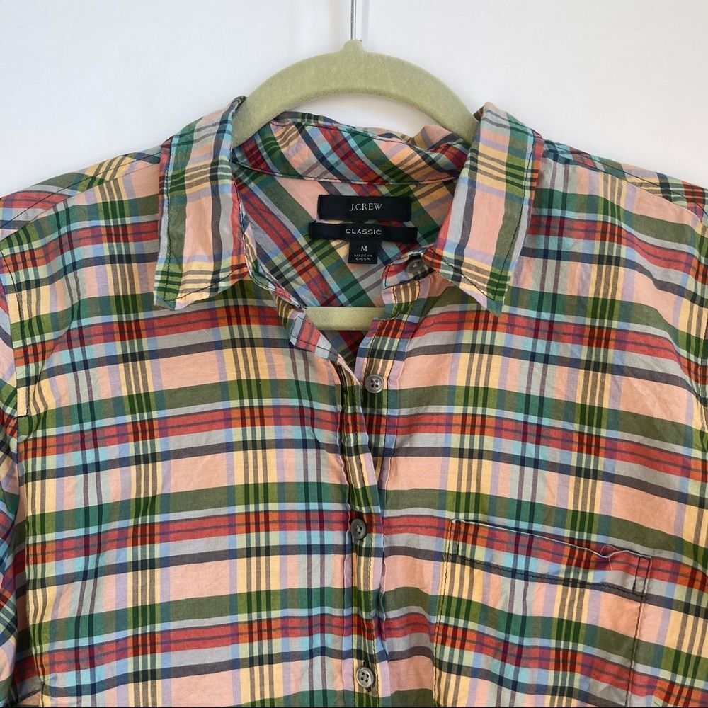 J. Crew Classic Fit Pullover Silk Cotton Shirt Size Medium - Picture 5 of 13